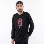 KAOS KATUN COMBED 20's CASUAL PRIA WANITA LENGAN PANJANG HITAM ORIGINAL MATERNAL | MAGRED