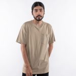 KAOS KATUN COMBED 20's PRIA CASUAL SIMPLE LENGAN PENDEK KHAKI ORIGINAL MATERNAL | LEATHAT