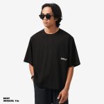 KAOS BOXY CUT PRIA KATUN 16s COMBED CASUAL LENGAN PENDEK SIMPLE HITAM FRIDAY KILLER| DECK BOXY BLACK
