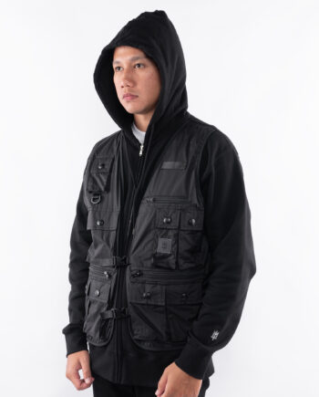 JAKET HOODIE ZIPPER  VEST CASUAL SIMPLE POLOS PRIA WANITA HITAM ORIGINAL MATERNAL | TENSENT