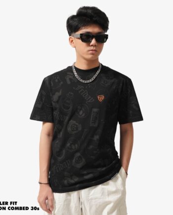 KAOS PRIA KATUN COMBED CASUAL SIMPLE LENGAN PENDEK HITAM FRIDAY KILLER | GHOSTY DARK