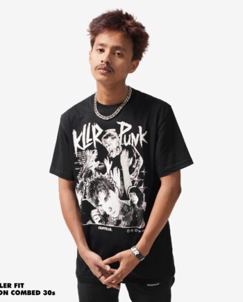 KAOS KATUN COMBED 24s PRIA POP PUNK SERIES LENGAN PENDEK HITAM FRIDAY KILLER | THE KLLR PUNK