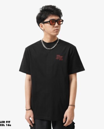 KAOS PRIA KATUN COMBED 16s CASUAL SIMPLE LENGAN PENDEK HITAM FRIDAY KILLER | FK - PAISLEY BLK