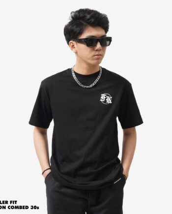KAOS PRIA KATUN COMBED 30s CASUAL SIMPLE LENGAN PENDEK HITAM FRIDAY KILLER | PAISLEY BLACK