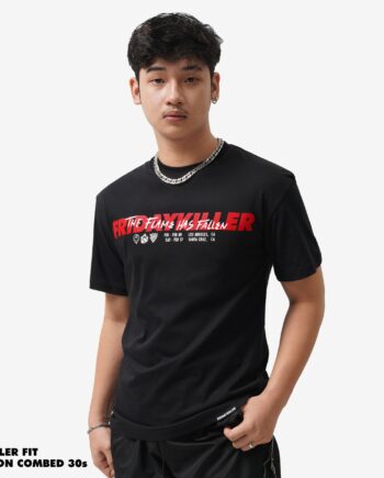 KAOS KATUN COMBED 30s PRIA POP PUNK SERIES LENGAN PENDEK HITAM FRIDAY KILLER | THE FLAME BLACK