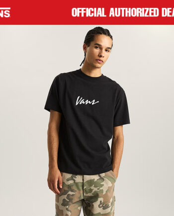 KAOS PRIA KATUN COMBED LENGAN PENDEK HITAM ORIGINAL VNS OTW | CLASSIC SCRIPT BLACK