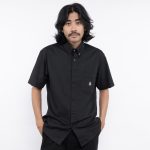 KEMEJA PRIA KATUN CASUAL SIMPLE LENGAN PENDEK SIMPLE POLOS HITAM ORIGINAL MATERNAL DISASTER |SVARTAL