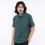 KEMEJA PRIA KATUN CASUAL SIMPLE LENGAN PENDEK SIMPLE POLOS HIJAU ORIGINAL MATERNAL DISASTER |GRONNAL