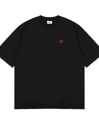 KAOS KATUN COMBED 24s BOXY CUT CROP CASUAL PRIA WANITA HITAM ORIGINAL EVIL ARMY | HEADLES J25 BLK