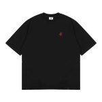 KAOS KATUN COMBED 24s BOXY CUT CROP CASUAL PRIA WANITA HITAM ORIGINAL EVIL ARMY | HEADLES J25 BLK