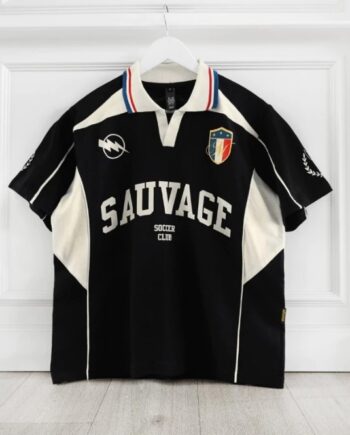 KAOS RUGBY SHIRT PRIA KATUN 16s LENGAN PENDEK HITAM ORIGINAL MEMPHIS ORIGINS | SAUVAGE