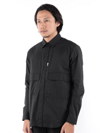 KEMEJA KATUN PRIA CASUAL SIMPLE POLOS LENGAN PANJANG HITAM ORIGINAL MATERNAL DISASTER | GLAZIER