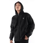 JAKET HOODIE ZIPPER KATUN FLEECE 280g CASUAL PRIA WANITA HITAM ORIGINAL MATERNAL DISASTER| GRAYOAL