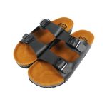 SANDAL SLIDE KULIT SINTETIS PREMIUM CASUAL SIMPLE PRIA WANITA HITAM ORIGINAL EVIL ARMY | UNLEARING A25 BLACK