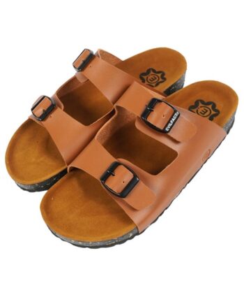 SANDAL SLIDE KULIT SINTETIS PREMIUM CASUAL PRIA WANITA COKLAT ORIGINAL EVIL ARMY | UNLEARING A25 BRW