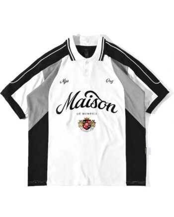 KAOS RUGBY SHIRT PRIA KATUN 16s LENGAN PENDEK PUTIH ORIGINAL MEMPHIS ORIGINS | VICTORIAN
