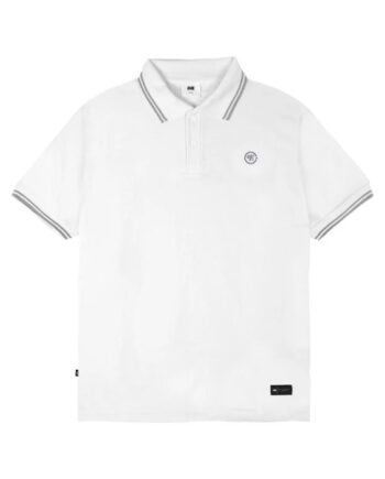 KAOS KERAH POLO CASUAL SIMPLE PRIA WANITA PUTIH ORIGINAL EVIL ARMY | TITLE FIGHT D26 WHITE