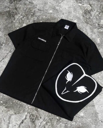 KEMEJA ZIPPER RIPSTOP WORK SHIRT CASUAL PRIA LENGAN PENDEK HITAM ORIGINAL DREAMBIRDS | CLASSIC BLACK