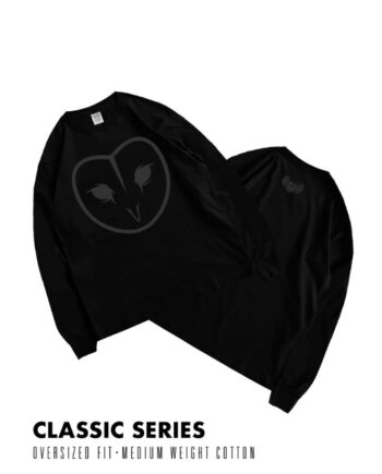KAOS KATUN COMBED 24s CASUAL SIMPLE PRIA WANITA LENGAN PANJANG HITAM ORIGINAL DREAMBIRDS | DARKNESS