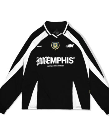 KAOS RUGBY SHIRT KATUN COMBED 16s LENGAN PANJANG PRIA WANITA HITAM ORIGINAL MEMPHIS ORIGINS | DIVISION