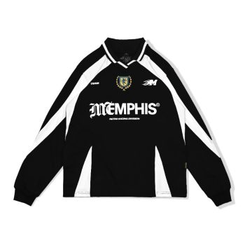 KAOS RUGBY SHIRT KATUN COMBED 16s LENGAN PANJANG PRIA WANITA HITAM ORIGINAL MEMPHIS ORIGINS | DIVISION
