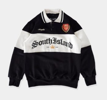 CREWNECK SWEATER KATUN FLEECE 300gsm CASUAL  PRIA WANITA HITAM ORIGINAL MEMPHIS ORIGINS | SOUTH ISLAND