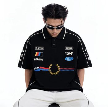 KAOS RUGBY SHIRT PRIA KATUN 16s LENGAN PENDEK HITAM CASUAL ORIGINAL MEMPHIS ORIGINS | PITLANE