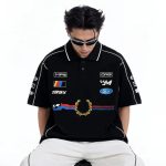 KAOS RUGBY SHIRT PRIA KATUN 16s LENGAN PENDEK HITAM CASUAL ORIGINAL MEMPHIS ORIGINS | PITLANE