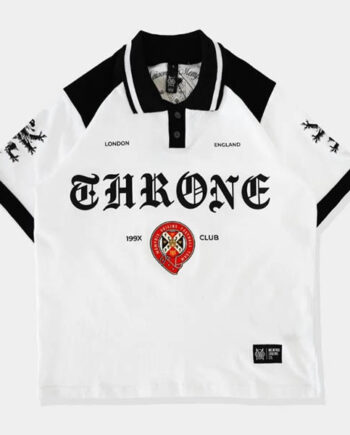 KAOS RUGBY SHIRT PRIA KATUN 16s LENGAN PENDEK PUTIH MEMPHIS ORIGINS | THRONE