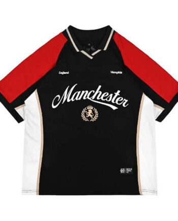 KAOS RUGBY SHIRT PRIA KATUN 16s LENGAN PENDEK HITAM ORIGINAL MEMPHIS ORIGINS | MANCHESTER RUGBY
