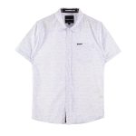 KEMEJA KATUN FULL PRINT CASUAL SIMPLE PRIA LENGAN PENDEK PUTIH FRIDAY KILLER | CLEAR WHITE SS