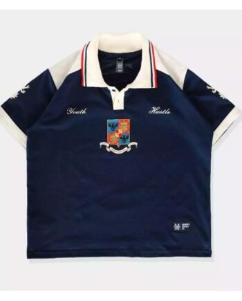KAOS RUGBY SHIRT PRIA KATUN 16s LENGAN PENDEK NAVY MEMPHIS ORIGINS | BORDEAUX