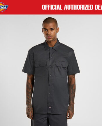KEMEJA KATUN WORK SHIRT CASUAL PRIA LENGAN PENDEK HITAM ORIGINAL DICKIES | WORKSHIRT SS CHARCOAL