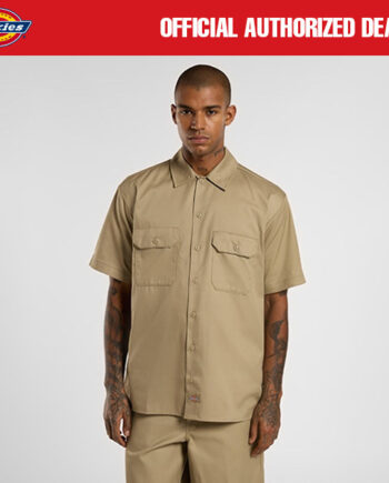 KEMEJA KATUN WORK SHIRT CASUAL PRIA LENGAN PENDEK CREAM ORIGINAL DICKIES | WORKSHIRT SS KHAKI