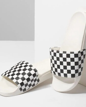 SANDAL SLIDE LEMBUT CHECKERBOARD CASUAL SIMPLE PUTIH ORIGINAL VNS OTW| LA COSTA CHECKER MARSH