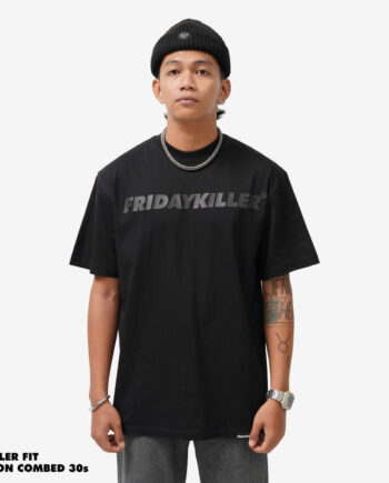 KAOS PRIA KATUN CASUAL LENGAN PENDEK POLOS SIMPLE HITAM FRIDAY KILLER | CORE GLOOM