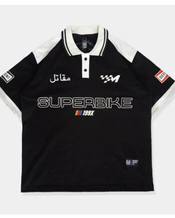 KAOS RUGBY SHIRT PRIA KATUN 16s CASUAL LENGAN PENDEK HITAM ORIGINAL MEMPHIS ORIGINS | SUPERBIKE