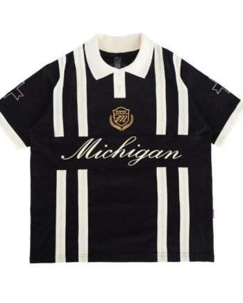 KAOS KERAH RUGBY SHIRT PRIA KATUN 16s LIMITED LENGAN PENDEK HITAM ORIGINAL MEMPHIS ORIGINS| MICHIGAN