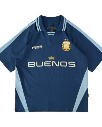 KAOS RUGBY SHIRT PRIA KATUN 16s CASUAL LENGAN PENDEK BIRU ORIGINAL MEMPHIS ORIGINS | BUENOS
