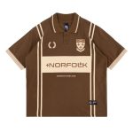 KAOS RUGBY SHIRT PRIA KATUN 16s CASUAL LENGAN PENDEK COKLAT MEMPHIS ORIGINS | NORFOLK