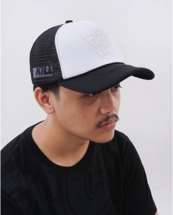 TOPI BASEBALL CAP / TRUCKER FRIDAY KILLER  | BLACK OUT WHITE
