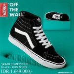 SEPATU VANS OFF THE WALL | SK8 HI COMFYCUSH BLACK WHITE