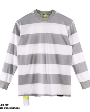 KAOS LENGAN PANJANG MOTIF GARIS FRIDAY KILLER | DELUCIA GREY LS