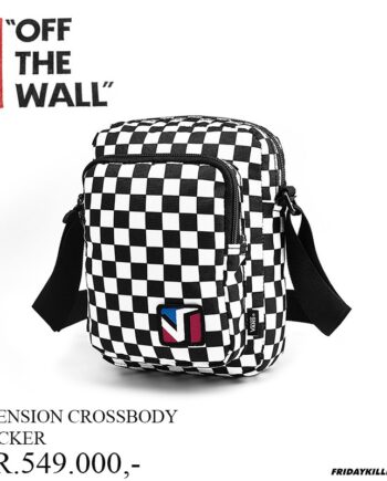 TAS SELEMPANG VANS OFF THE WALL | DIMENSION CROSS BODY BLACK CHECKER