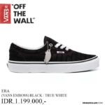 SEPATU VANS OFF THE WALL | ERA VANS EMBOSS BLACK TRUE WHITE