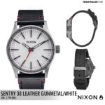 JAM TANGAN NIXON | SENTRY 38 LEATHER GUNMETAL WHITE