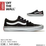 SEPATU VANS OFF THE WALL | SK8 LOW PRO BLACK TRUE WHITE