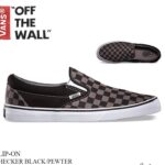 SEPATU VANS OFF THE WALL | SLIP ON CHECKER BLACK / PEWTER