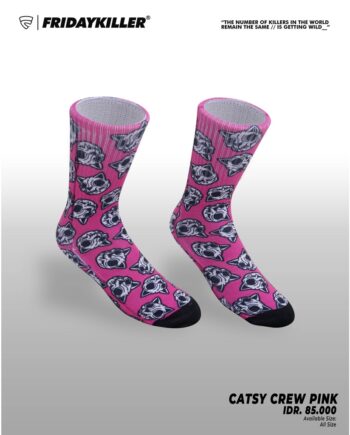 KAOS KAKI FRIDAY KILLER | CATSY CREW PINK
