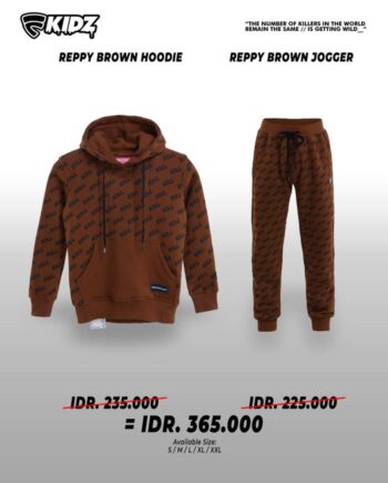 PAKAIAN SETELAN 1 SET ANAK ANAK FRIDAY KILLER | REPPY BROWN HOODIE SET